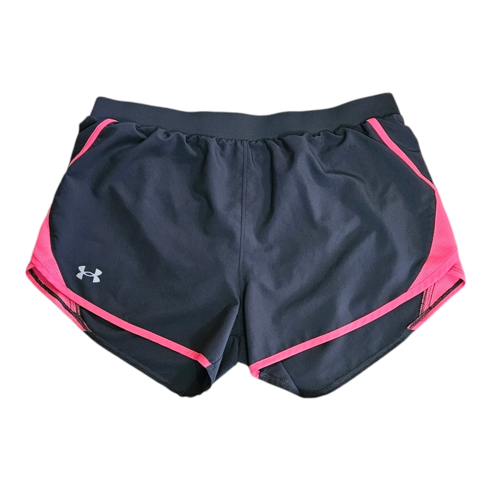 Under Armour Women's Shorts Loose Heatgear Large Gray Pink Inner Brief